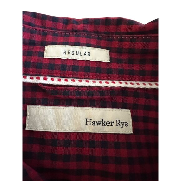 Hawker Rye Red Checkered Button-Up Long-Sleeve Shirt Regular Fit 100%Cotton NWOT - Picture 8 of 11
